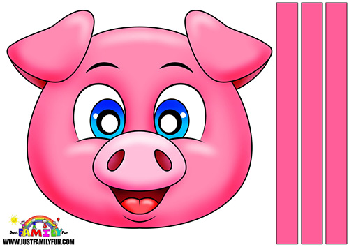 Printable Cute Pig Mask Templates