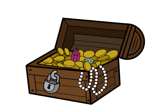 How to Draw a Treasure Chest uide colour