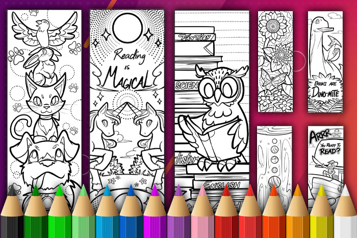 8 free printable kids bookmarks to colour just family fun