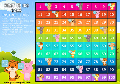 First to 100 Chart Game
