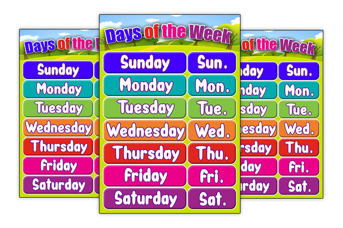 Printable Days of the Week Chart