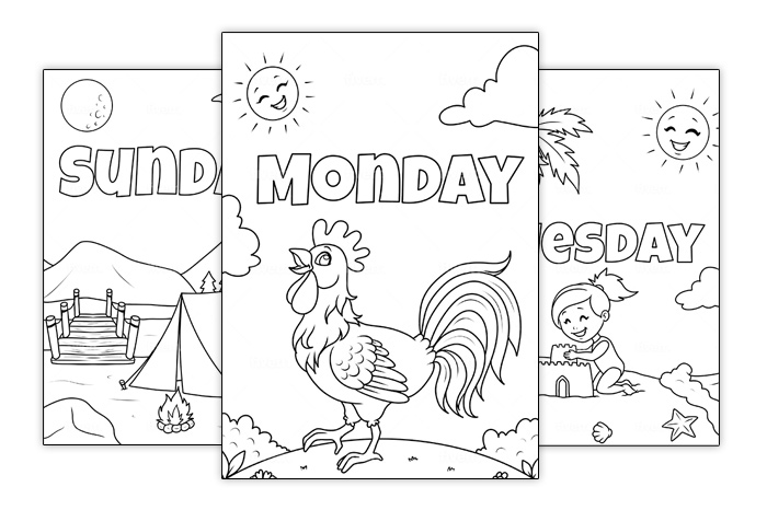 Days of the Week Coloring Pages