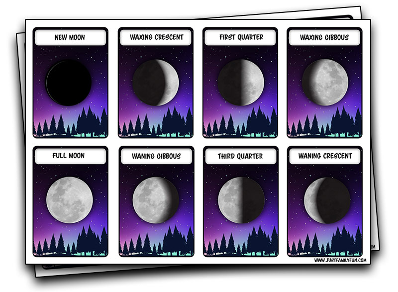 Moon Phases Flashcards Printable