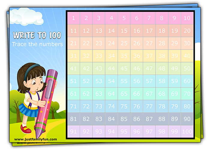 Write to 100 Chart printable