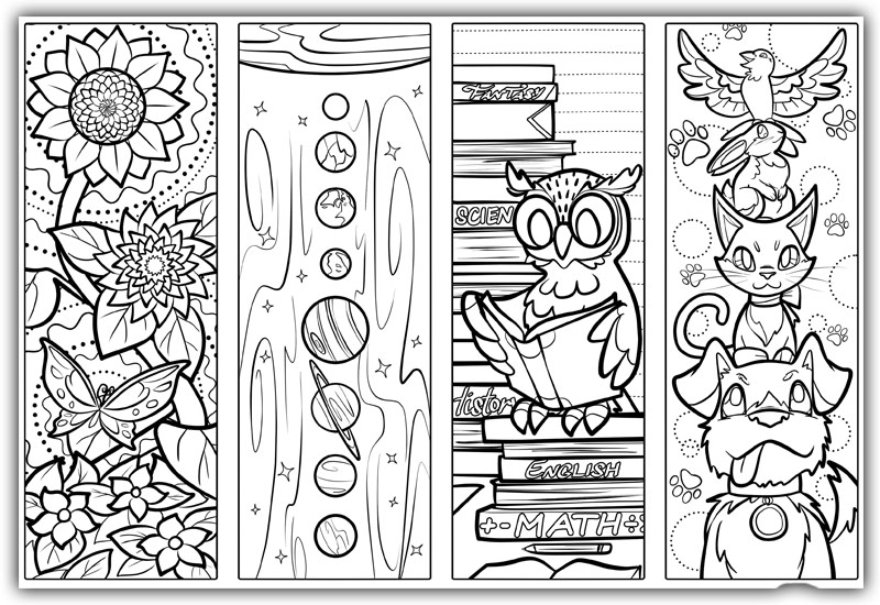 8 free printable kids bookmarks to colour just family fun