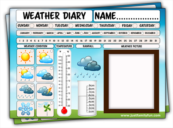 Printable Weather Diary