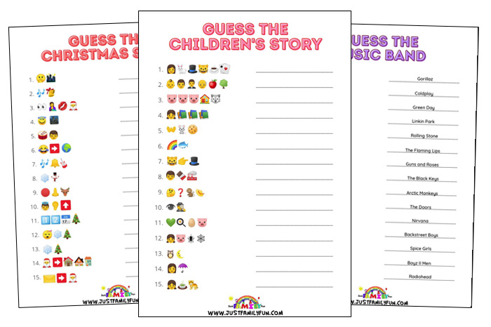 Printable Or Virtual Super Bowl Emoji Pictionary Party Game, Kids