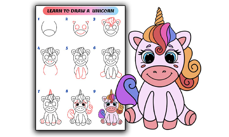 cute baby unicorn drawing