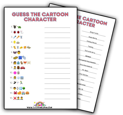 Cartoon Character Emoji Quiz With Answers