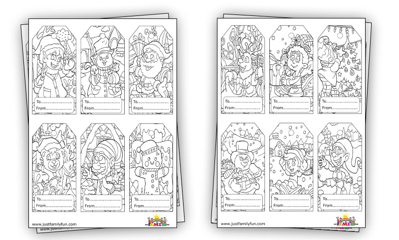 Printable Colouring Christmas Gift Tags