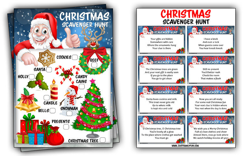 Christmas Scavenger Hunt Printable Game  