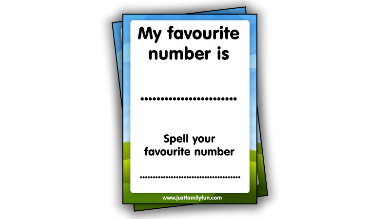 Maths About Me Worksheets favourite number