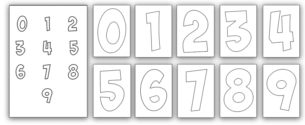 Free Printable Number Bubble Letters: Bubble Numbers Set 21 - 30