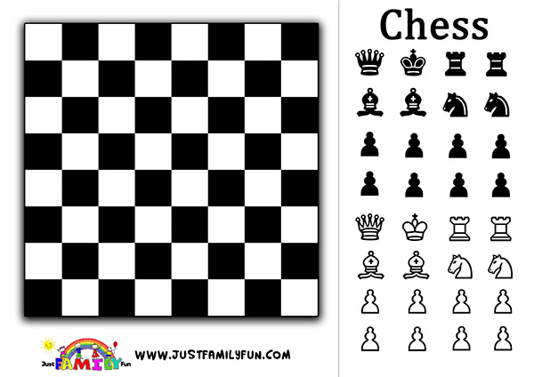 printable chessboard with pieces