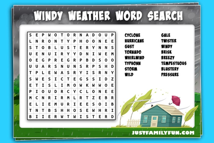 windy weather word search
