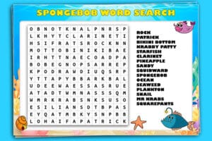 FREE Spongebob Word Search | Just Family Fun