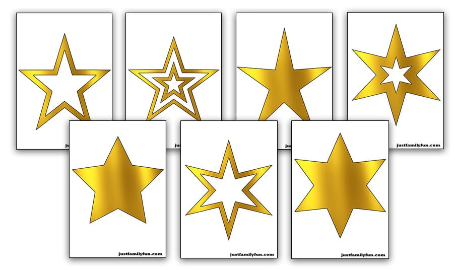 Printable Gold Stars In Different Sizes & Designs Just Family Fun