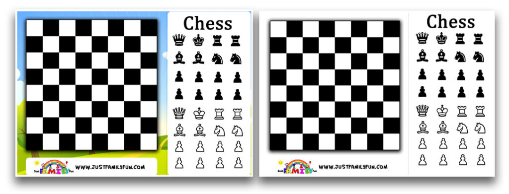Free Printable Chess Board and Game Pieces