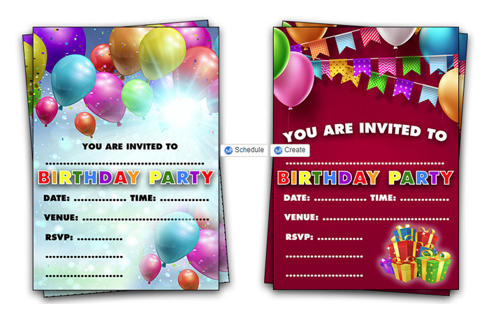 printable birthday party invitations