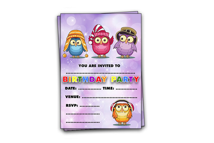 owl printable party invitations
