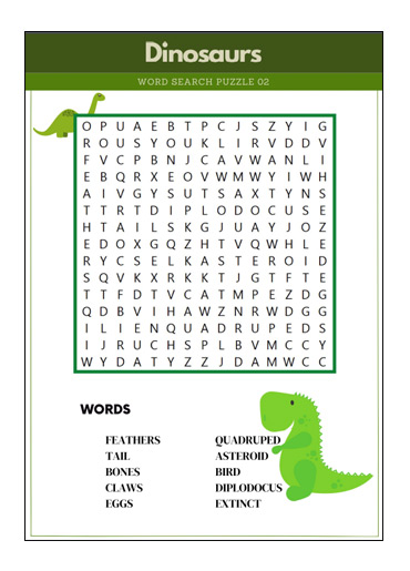 dinosaur word search printable