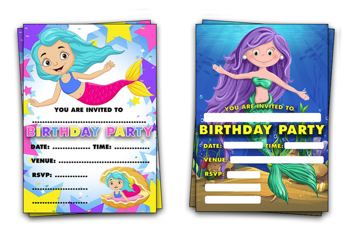 Printable mermaid invitations