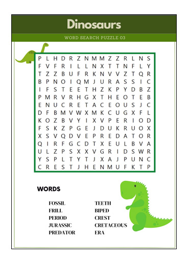 dinosaur word search