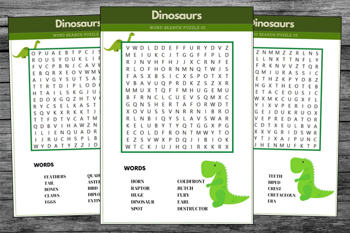 Dinosaur word search pdf
