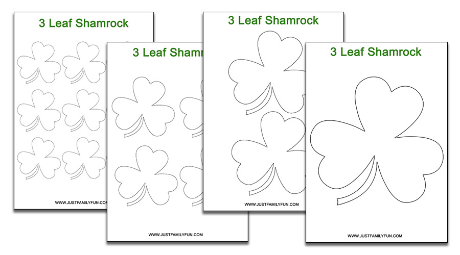 3 leaf Printable Shamrock Templates