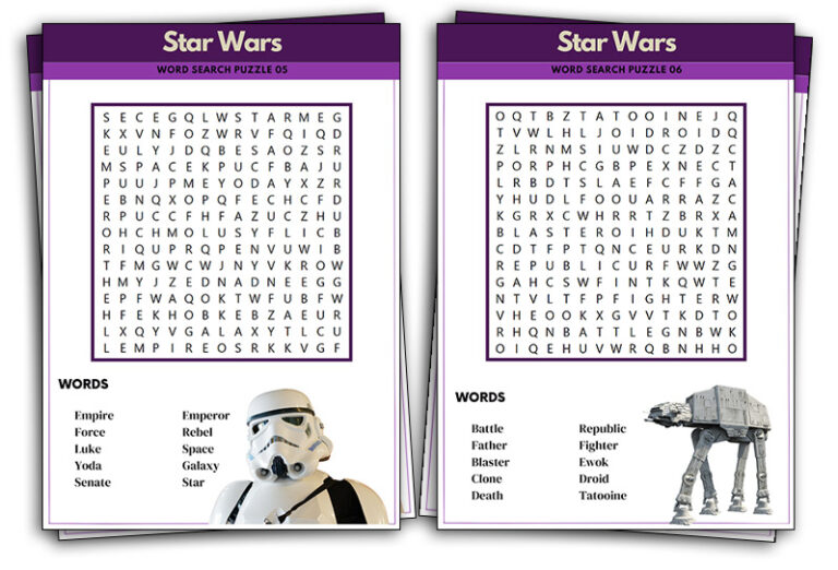 Free Printable Star Wars Word Search | Just Family Fun