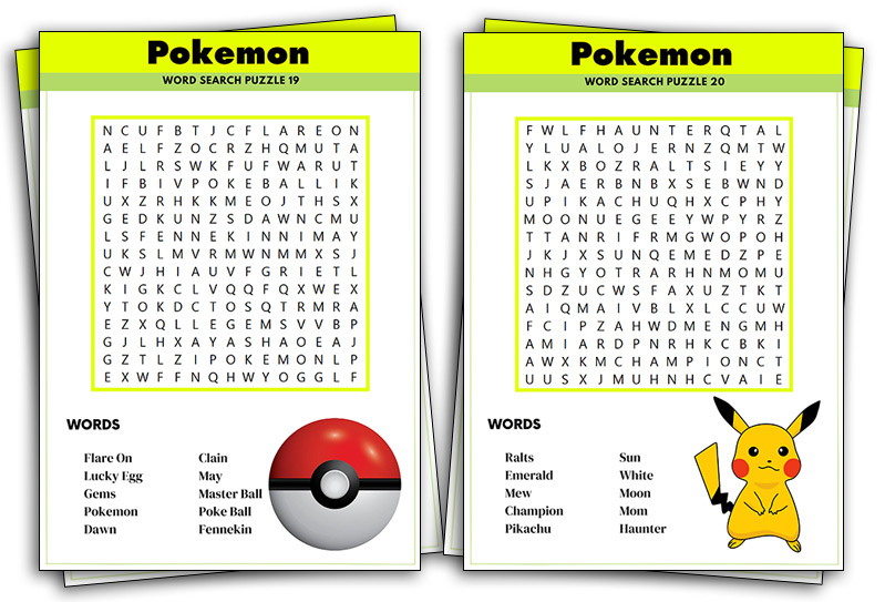 Free Printable Pokemon Word Search Just Family Fun