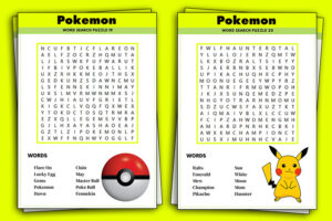 Free Printable Pokemon Word Search | Just Family Fun