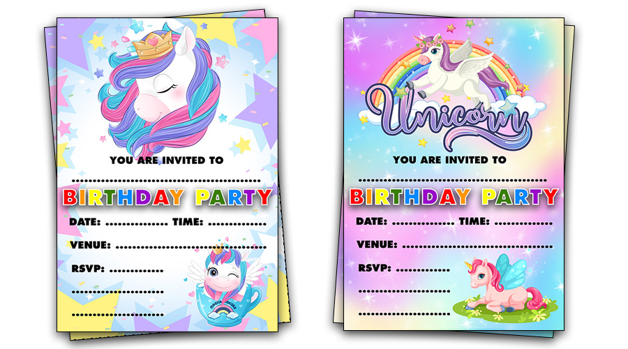 Unicorn Party Invitations
