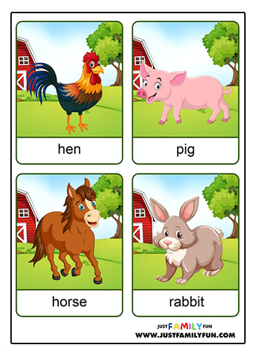 printable farm animals flashcards
