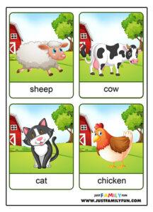 Free Printable Farm Animals Flashcards | Just Family Fun