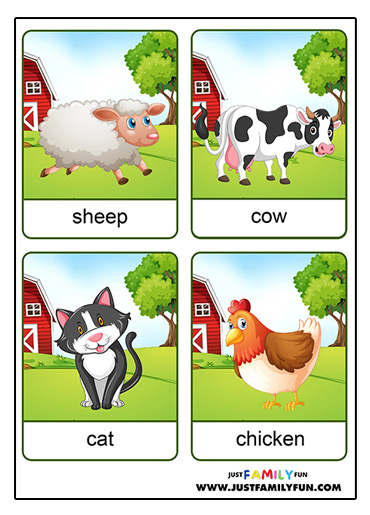 flash cards farm animals
