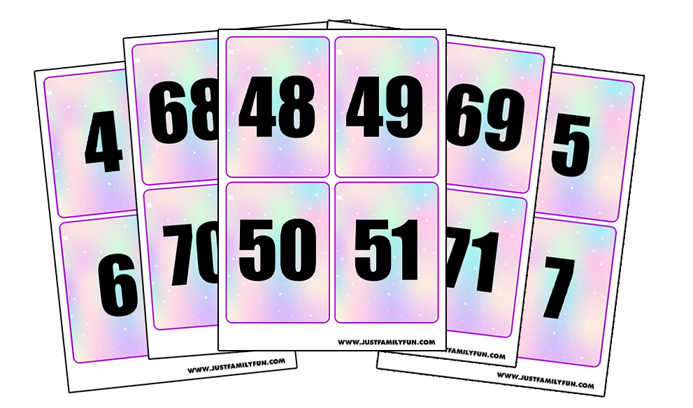  Free Printable Number Flashcards 1-100     