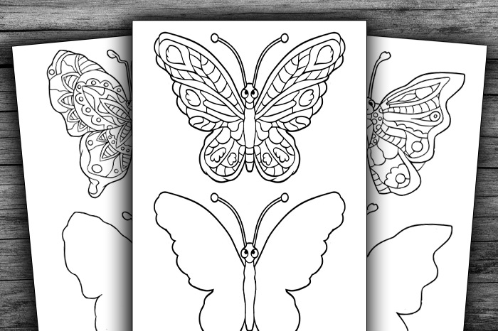 butterfly wings side view outline