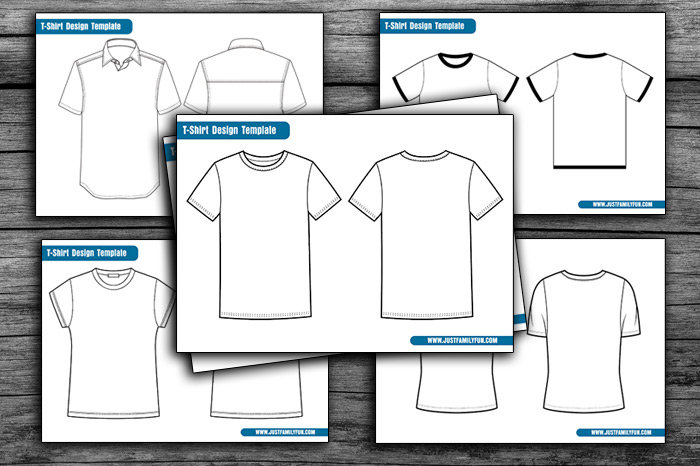 Free Printable White T-Shirt Template In Five Styles | Just Family Fun