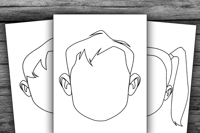 girl face template printable