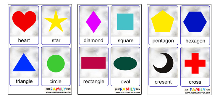 Free printable shapes flashcards templates