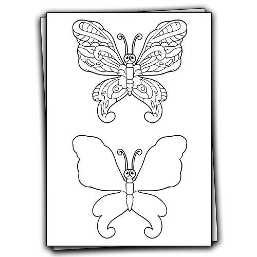 simple outline of butterfly