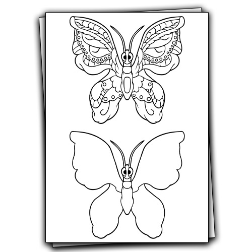 printable realistic butterfly outline