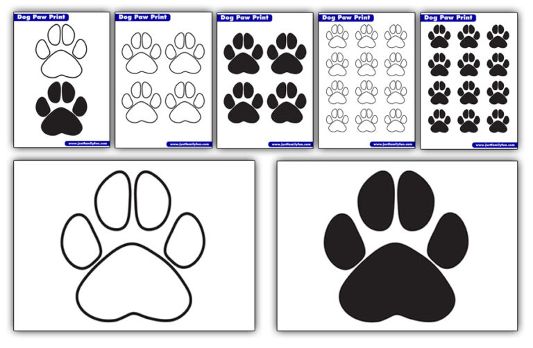 Free Printable Dog Paw Print Outline | Just Family Fun