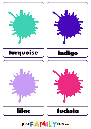 color flash cards printable