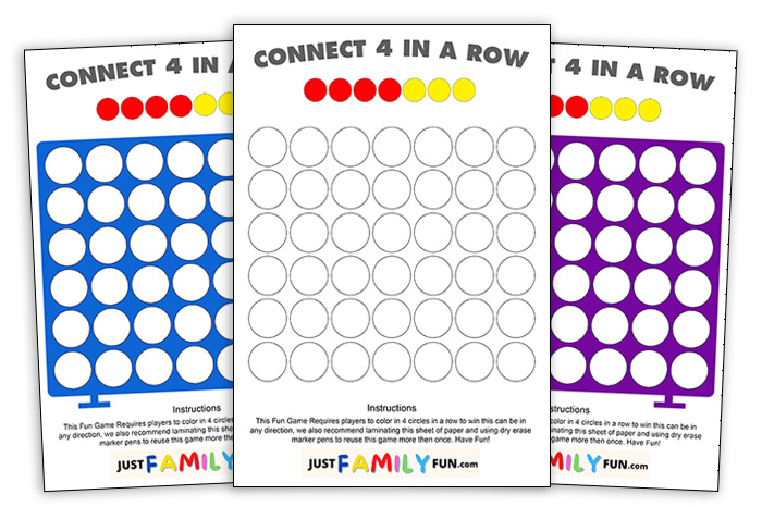 printable connect 4 game template
