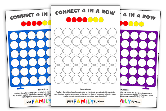 Editable Back to School Four in a Row Printable Game