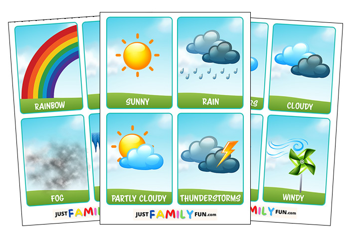 free printable weather flahcards