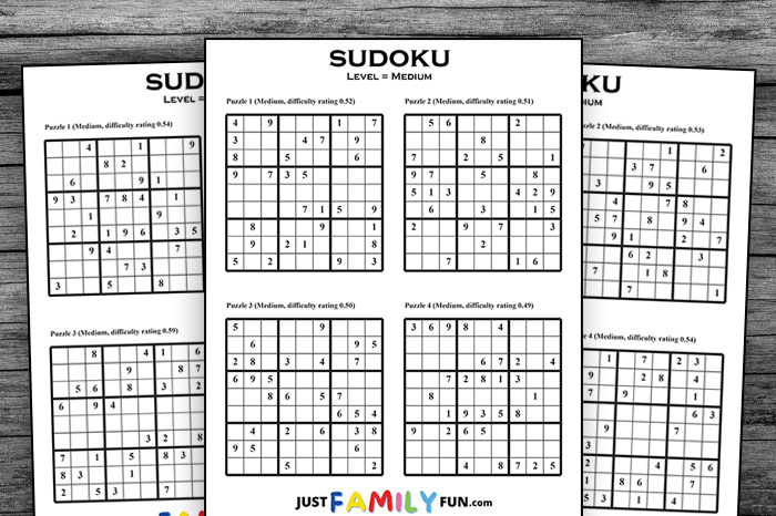 Printable Medium Level Sudoku Puzzles