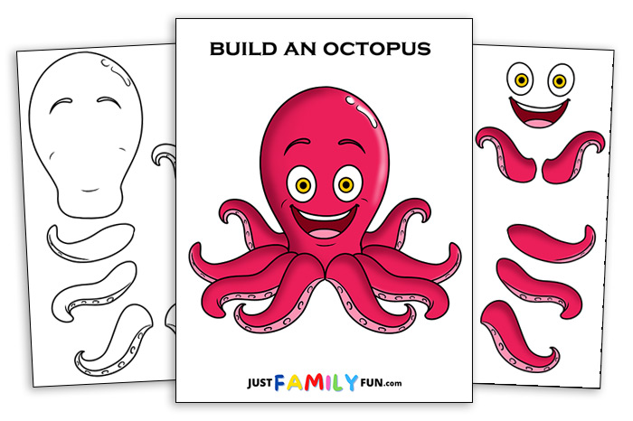 Printable Build An Octopus Cut-Outs | Just Family Fun